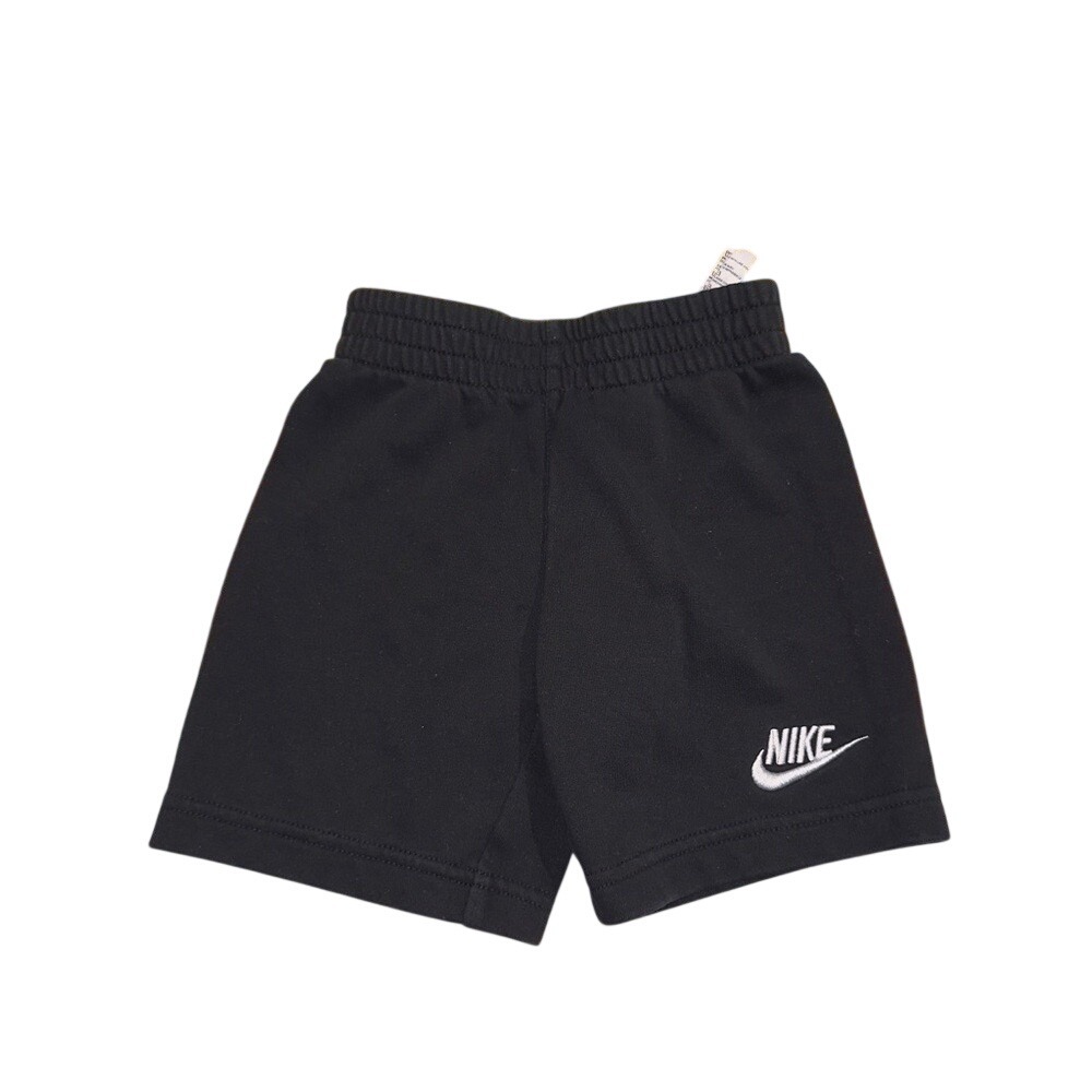 Nike Boys Black White Futura Logo Fleece Sweat Shorts Kids Size 4 XS 3-4 Years
